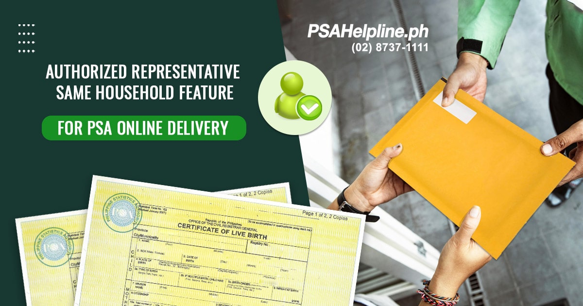 PSAHelpline.ph Authorized Representative Feature for PSA certificate online orders